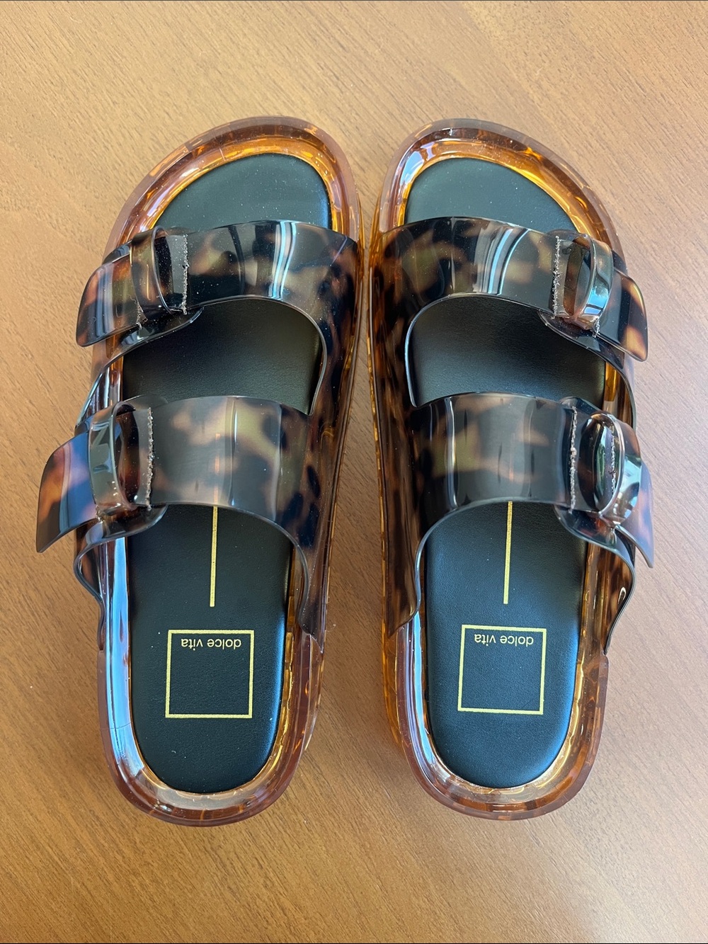 Dolce Vita Tortoiseshell Jelly Double-Strap Sandals